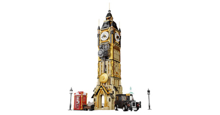 Pantasy UK model of Big Ben with clock tower and clock face on a white background