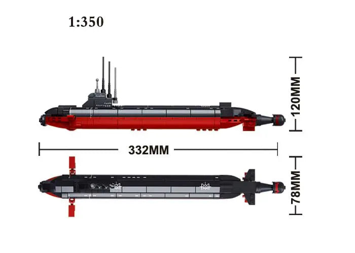 Nuclear Submarine 1:350 Scale by Sluban