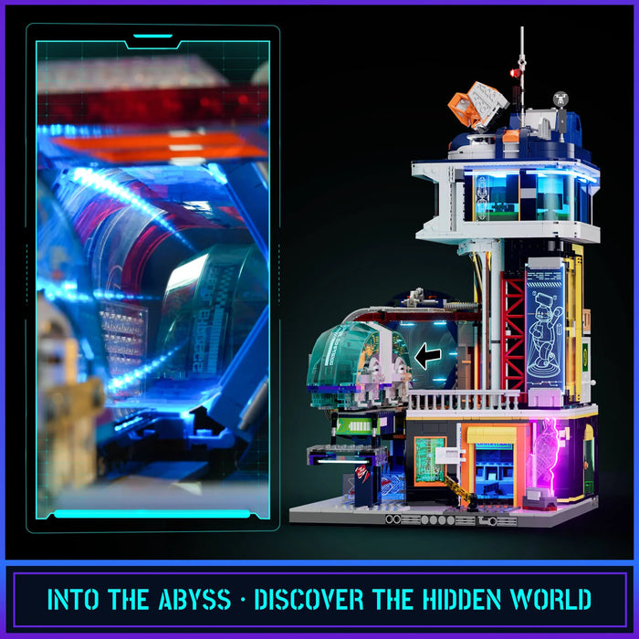 Cyberpunk Floating Train Station