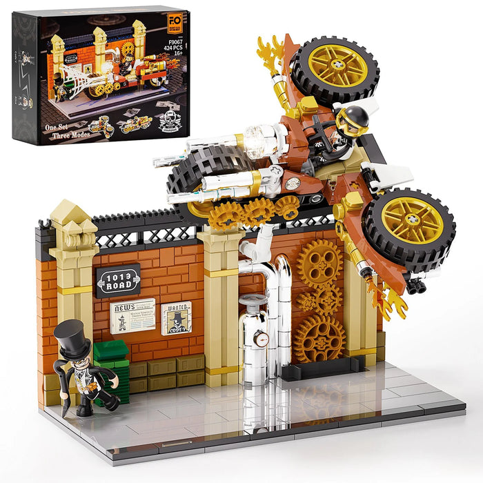 Steampunk Motorcycle Pursuit by Lumibricks