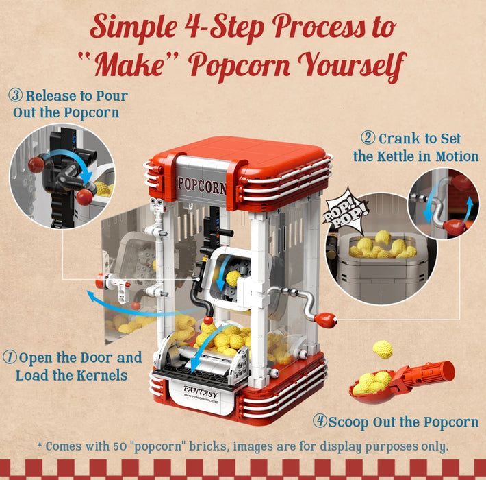 Popcorn Machine Brick Set By Pantasy