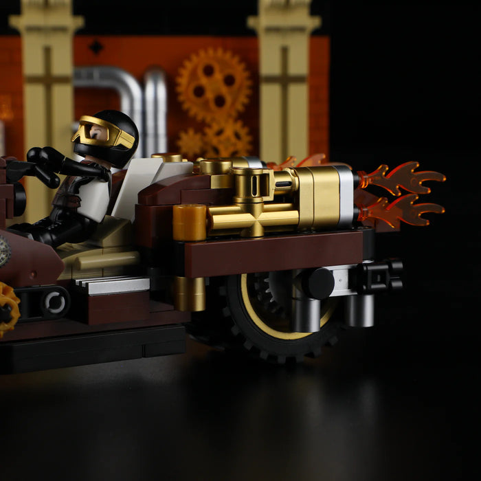 Steampunk Motorcycle Pursuit by Lumibricks