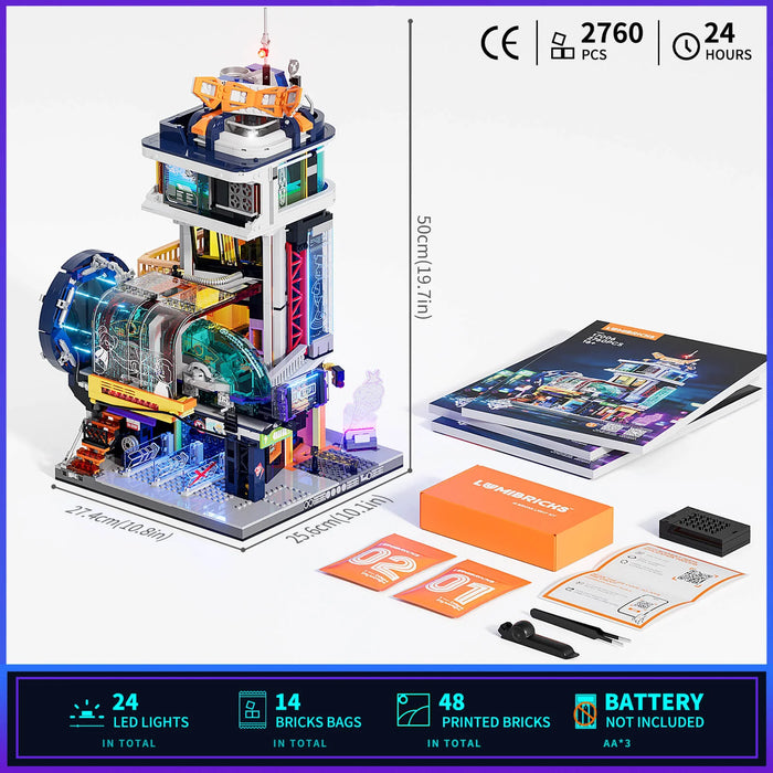 Cyberpunk Floating Train Station