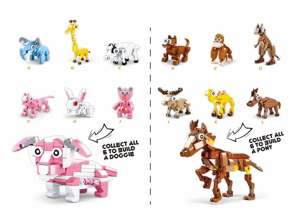 Q Bricks Egg (Mammal Series) - Collectable Blind Bag Set : 1 Egg