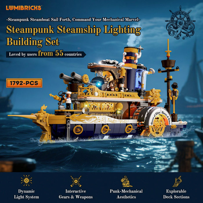 Steampunk Steamboat by Lumibricks