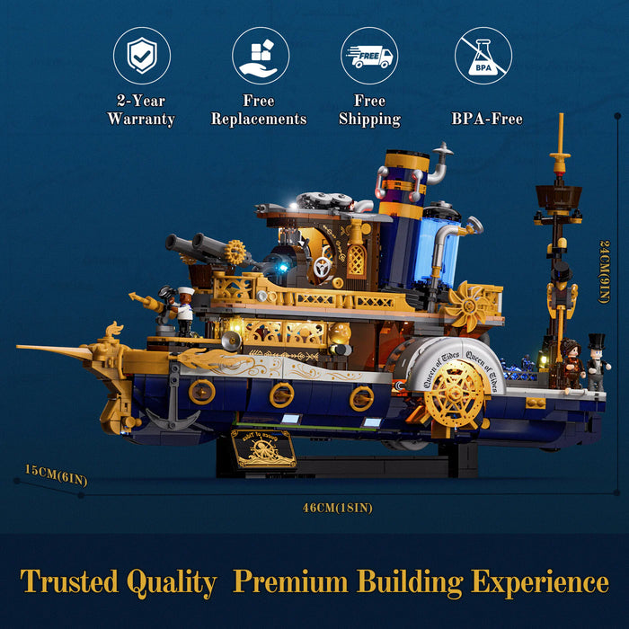 Steampunk Steamboat by Lumibricks