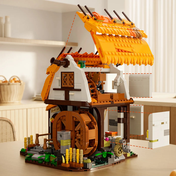 Medieval Water Mill by Lumibricks