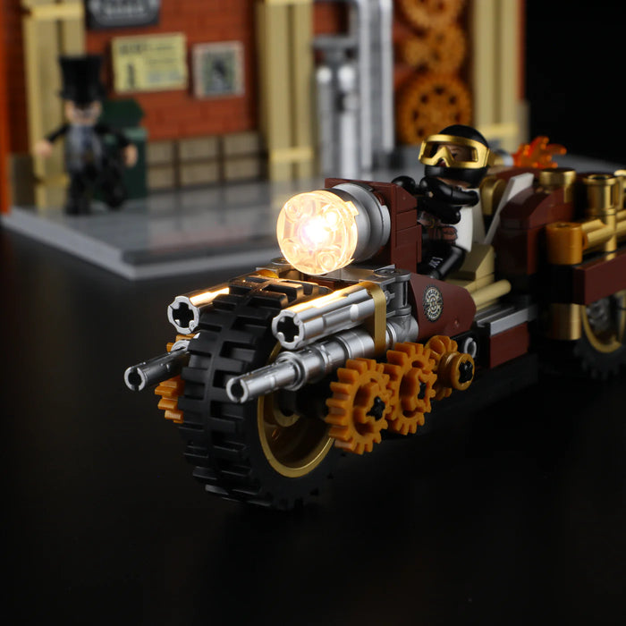 Steampunk Motorcycle Pursuit by Lumibricks