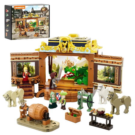 Toy set from LumiBricks with a stage, characters, and animals in the UK