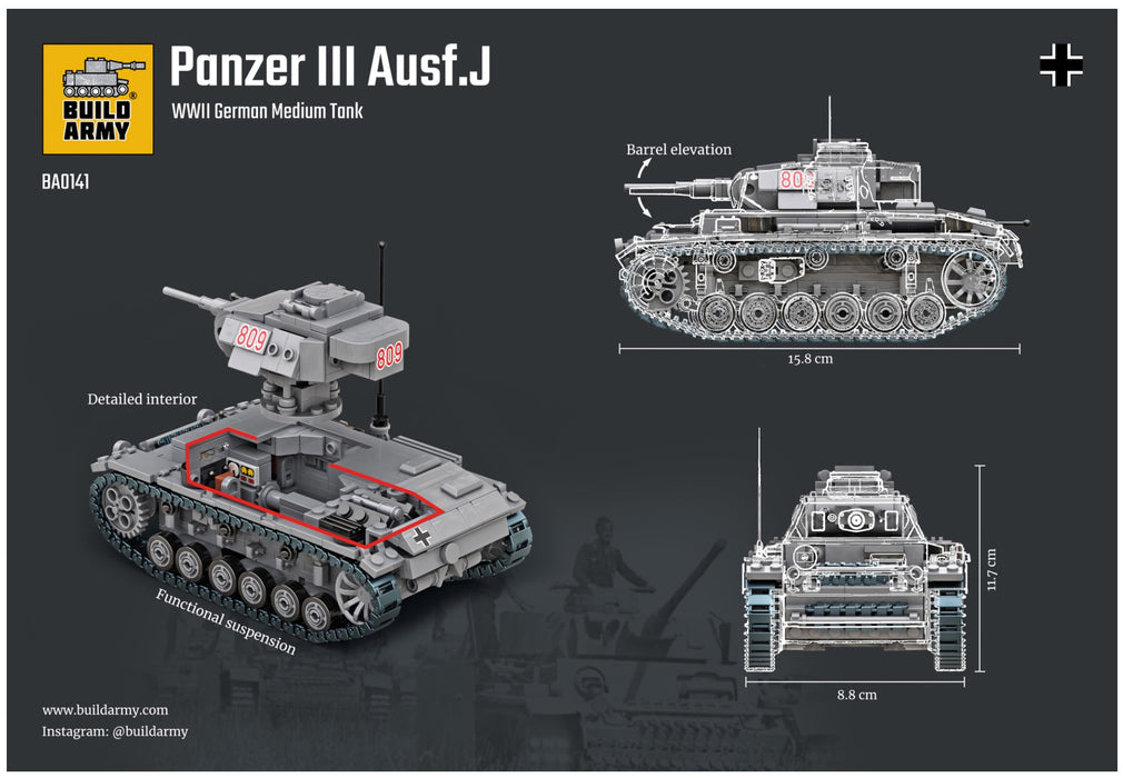 Panzer 3 Tank By Brick Army
