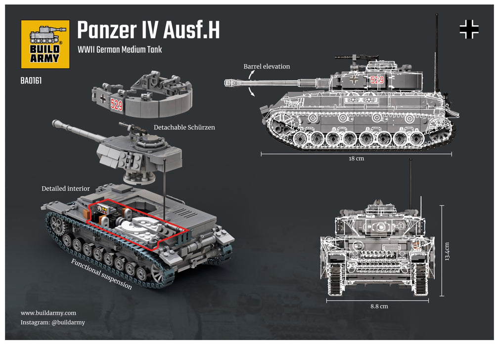 Panzer 4 Tank By Brick Army