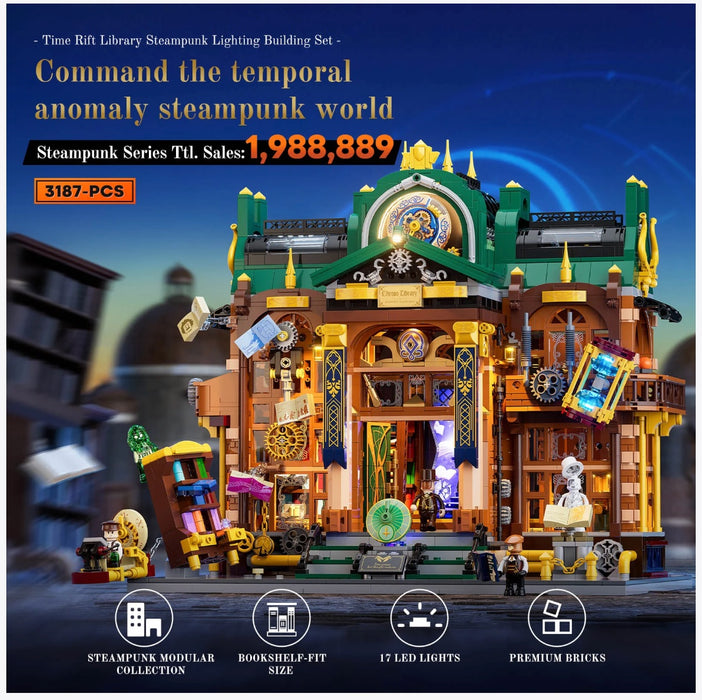 Steampunk Time Rift Library by Lumibricks